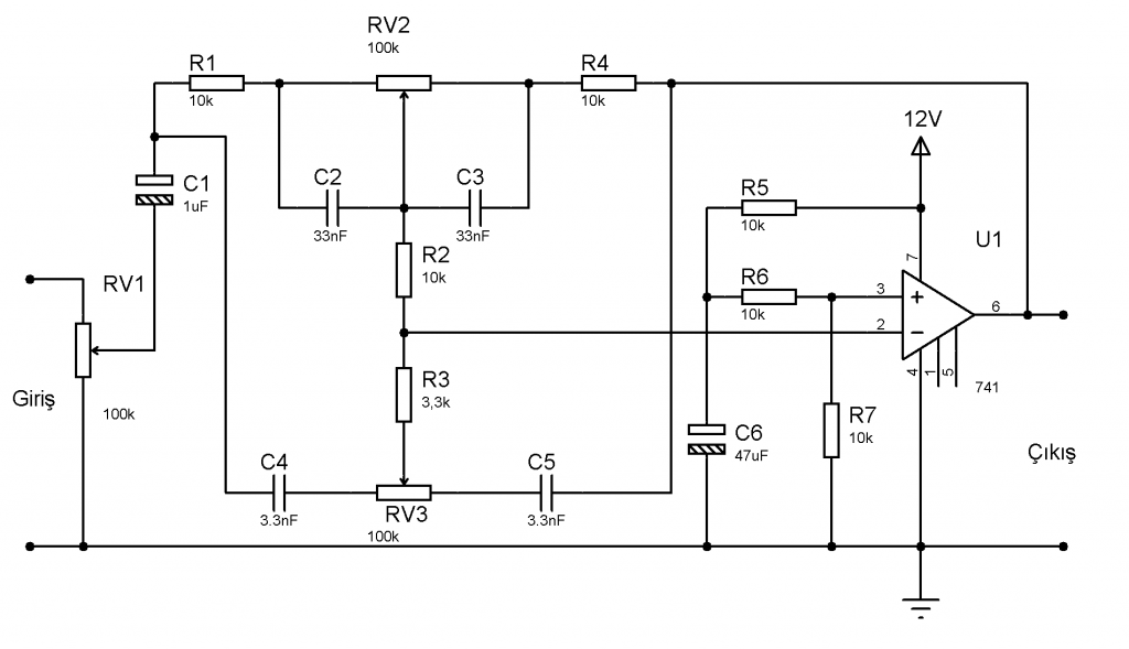 TON KONTROL (BAS-TİZ-VOLUME) DEVRESİ