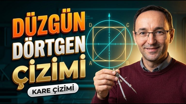 Çember İçine Düzgün Dörtgen (Kare) Çizme