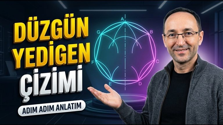 Çember İçine Düzgün Yedigen Çizme