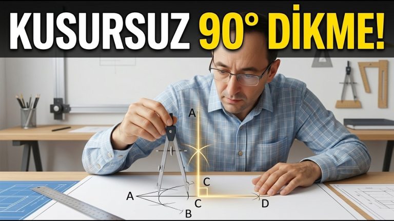 Doğrunun Ucundaki Noktadan Dikme Çıkma (1. Yöntem)