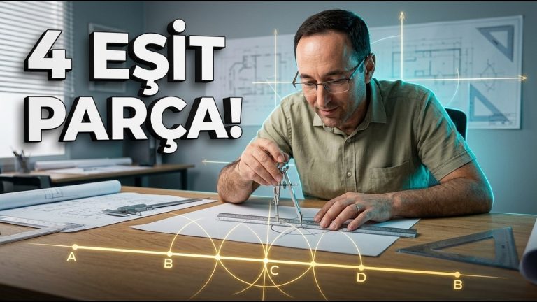 Doğru Parçasını Dört Eşit Parçaya Bölme Temrini